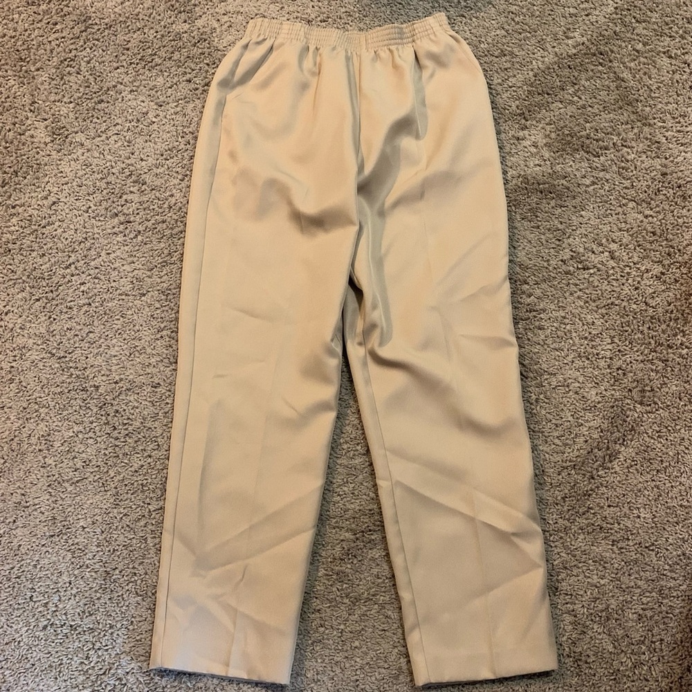 National Elastic Waist Beige Pants 10 Petite